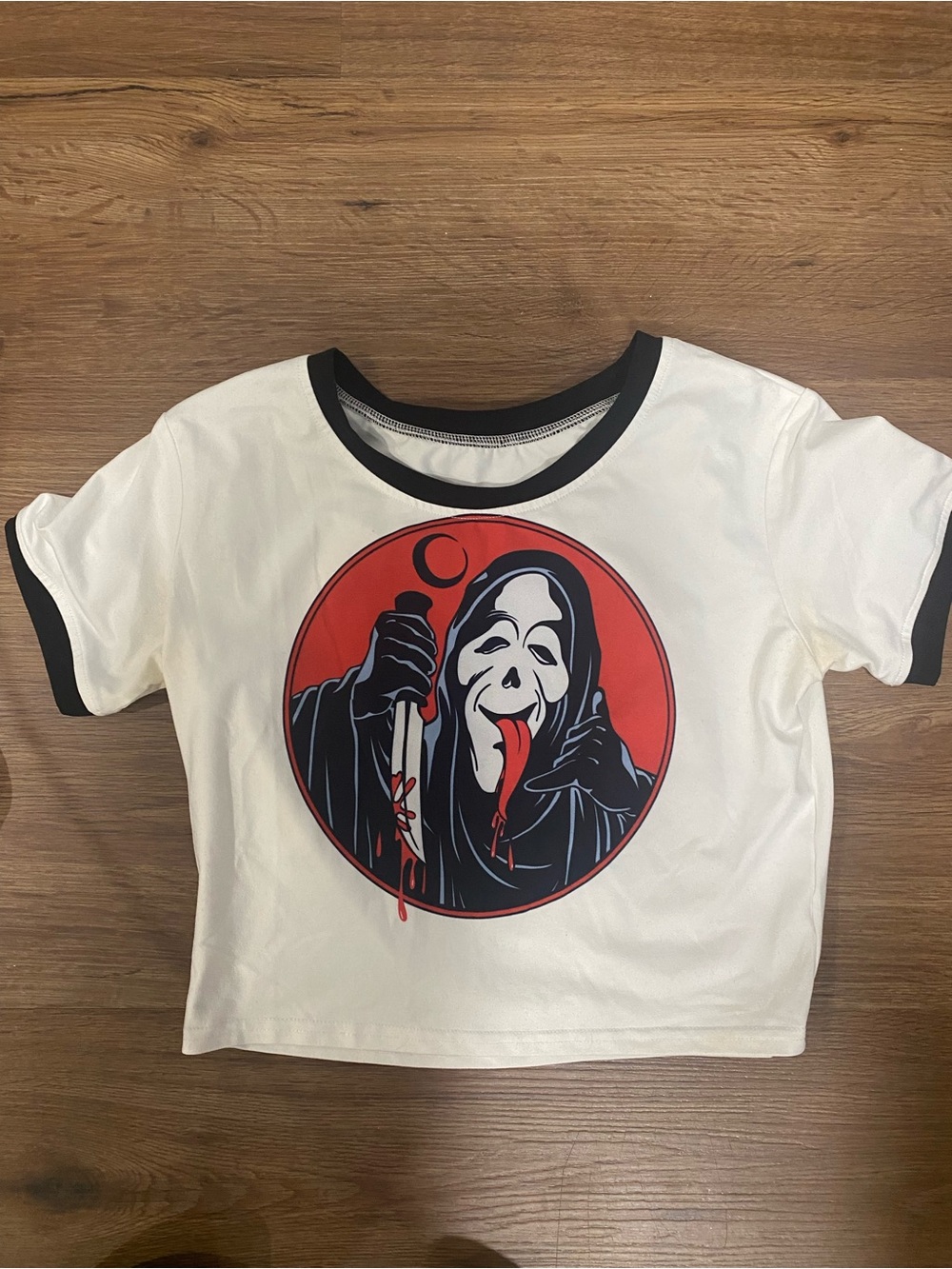 Scream “scary movie” white crop top
